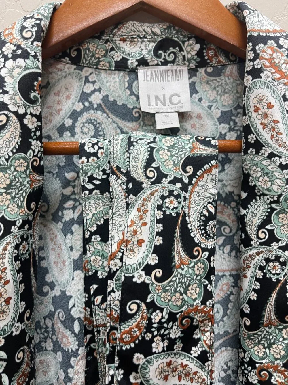 Jeannie Mai x INC Paisley Kimono Jacket 0X Belted